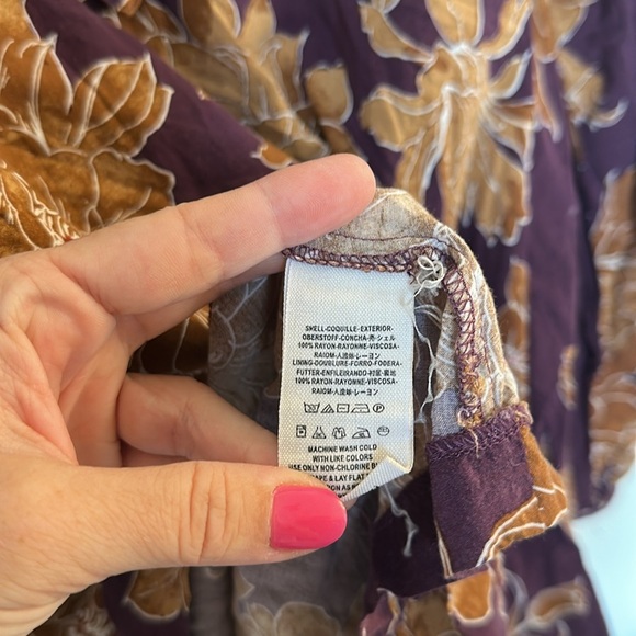 Free People Shake It Floral Print Dress Swing Long Sleeve Berry Combo XS - Picture 5 of 6